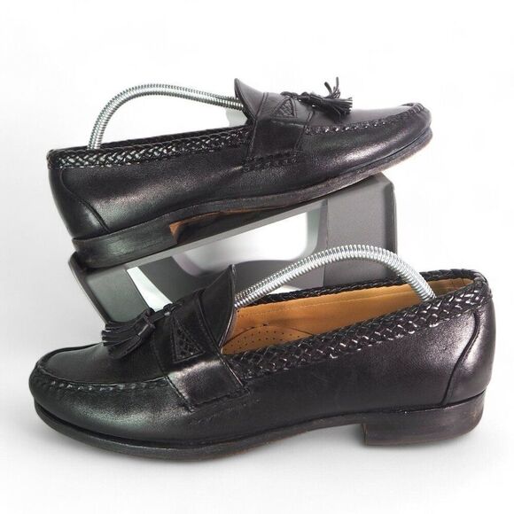Allen Edmonds Maxfield Tassel Leather Slip-on Loafers 47711 Black Men's 10D - Picture 1 of 12